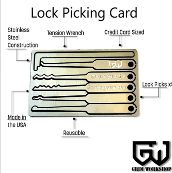 GRIM WORKSHOP®: Lock pick Card - Wallet Lock Pick Set